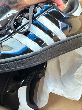 adidas Black/white Patent leather SuperStar II